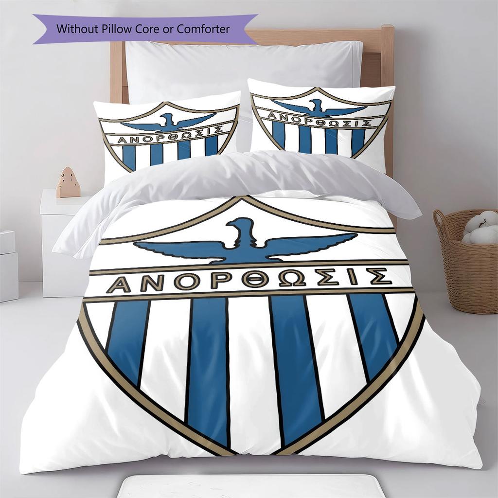Anorthosis Famagusta FC Bedding Quilt Set Quilt Cover Pillowcase Home Decoration Birthday Gift (1 * duvet cover + 2 * pillowcase, without core)
