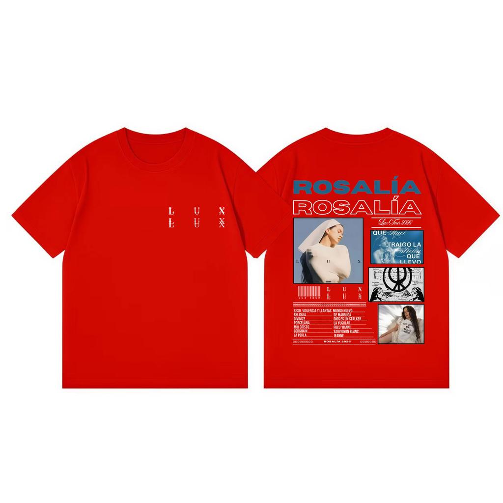 Singer Rosalia LUX Tour 2026 Graphic T Shirts High Quality Fashion Short Sleeve Tshirt Unisex Women Summer Casual Cotton Tshirts