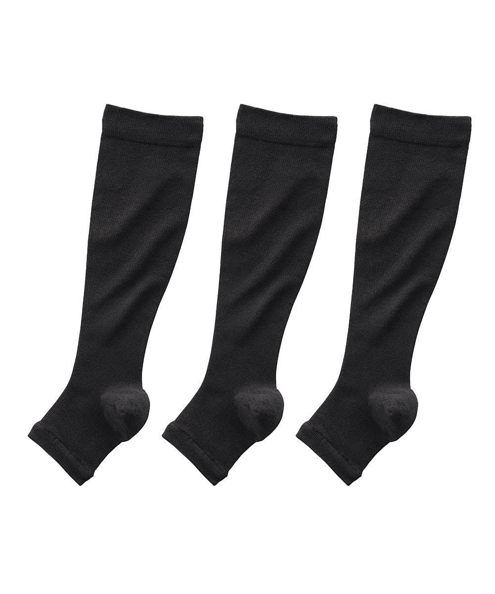 

High Compression High Socks for Available in Calf Sizes Black [Nissen] Socks, Sleep, 3-Pair Set, (45-50cm) - чёрный