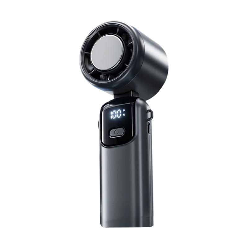 Foldable Desktop Neck Hanging Fan Turbos Cooling Technology 5 Speed LED Display Foldable Portable For Summer Outdoor Use