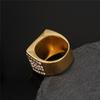Iced Out Men's Ring Gold Color Stainless Steel Cubic Zirconia Bling Big Square Rings For Men Rapper Hip Hop Jewelry Dropshipping