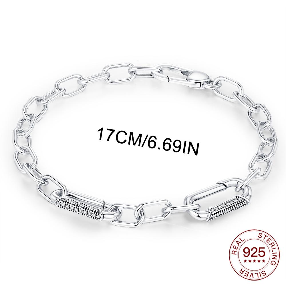 New 925 Sterling Silver Bracelet Red Heart Rainbow Gem Me Bracelet For Woman Lovers Charms Jewelry DIY Making Gifts Holiday Fine