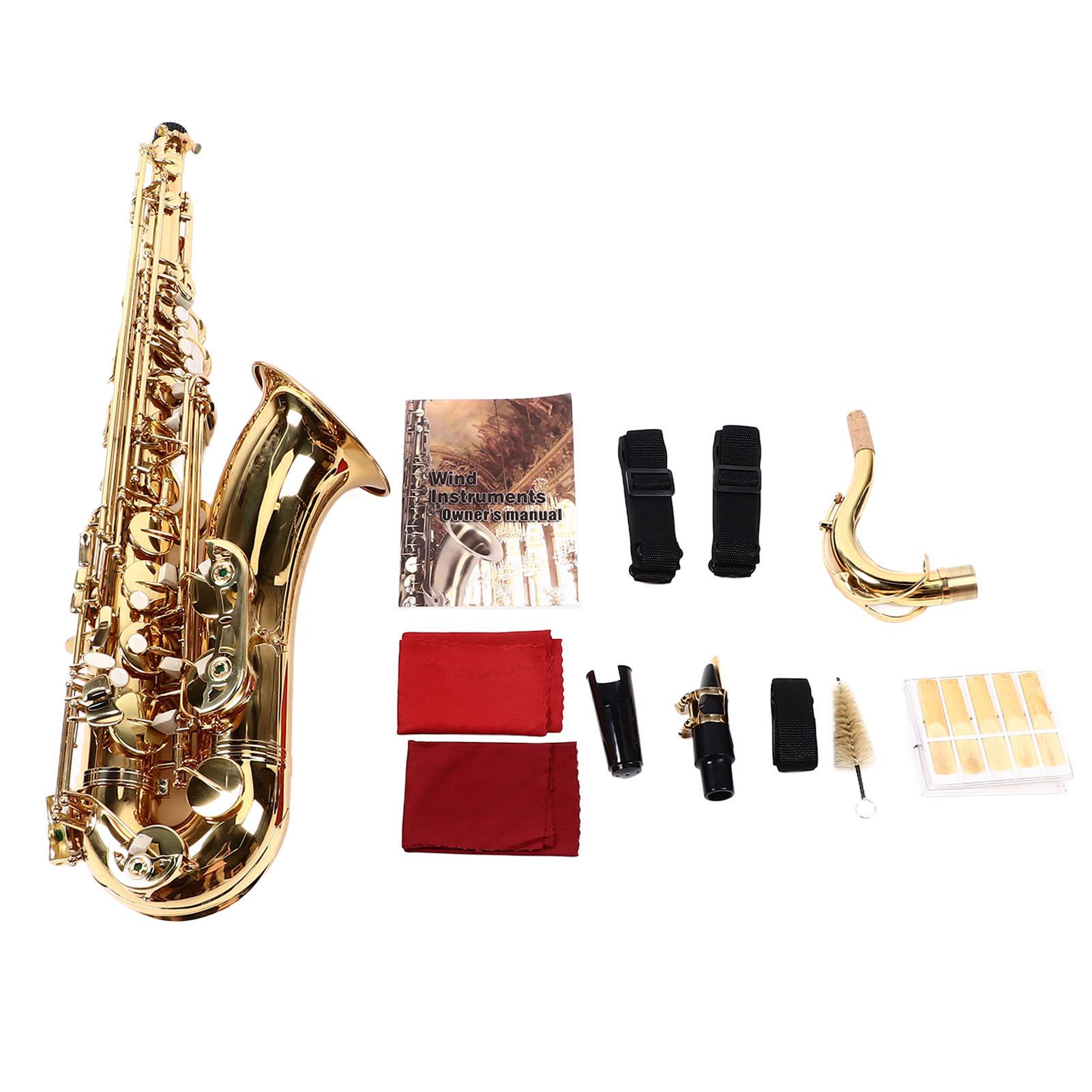 

Тенор-саксофон B-бемоль медный саксофон комплект профессиональный для выступлений с полным набором аксессуаров жесткий золотой