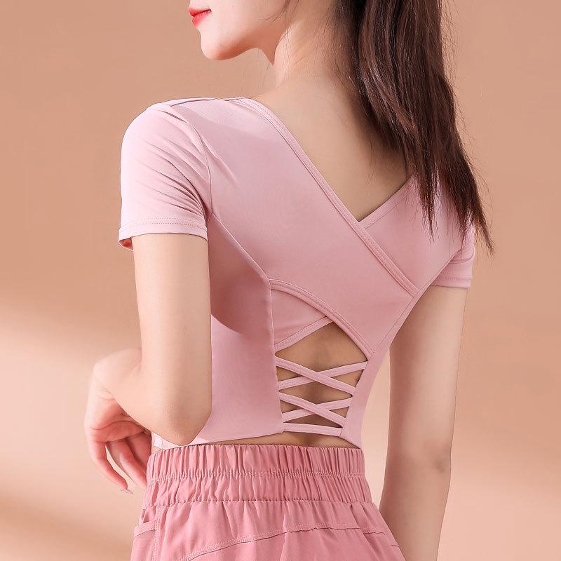 Damski Zestaw do Porannego Biegania i Jogi Szybkoschnący - Lekkie Szorty i Top z Krótkim Rękawem