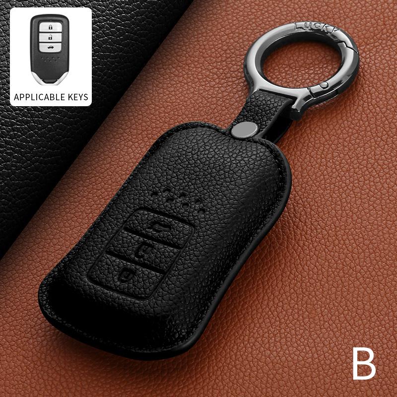 Leather Car Key Case Cover For Honda Honda Accord Civic 10Th Cr-V Hr-V Insight Odyssey Pilot Ridgeline Jazz Jade Fit Freed City