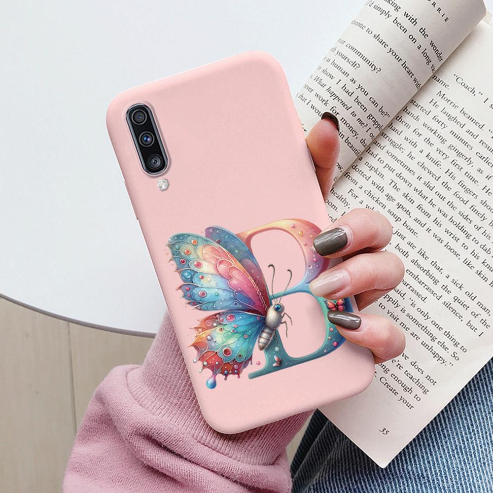 Colorful Letter Love Flower Butterfly Phone Case For Samsung Galaxy A50 A50S A06 A10 A11 A07 Girls Shell Shockproof Bumper Cover