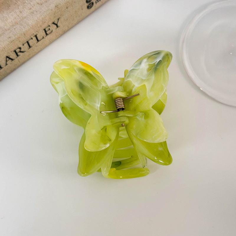 Retro Colorful Sweet Butterfly Hair Claws for Women Girls Temperament Hair Clip Styling Tools Hairpin Acetate Barrette Headdress
