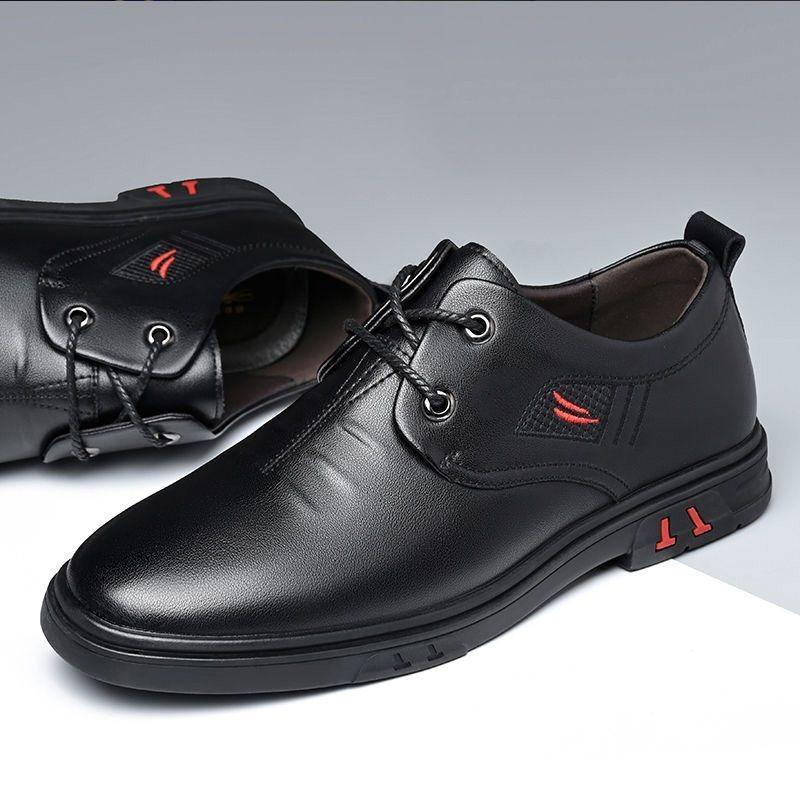 [Real Cowhide] Leather Men's Shoes Autumn Leather Shoes Men's Business British Soft-soled Soft-faced Casual Shoes Versatile Shoes Men