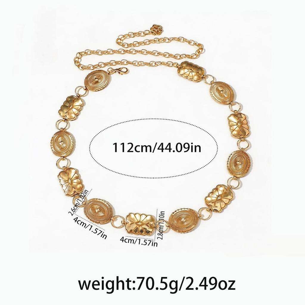 Bohemian Retro Metal Waist Chain for Women - Ethnic Style Body Jewelry