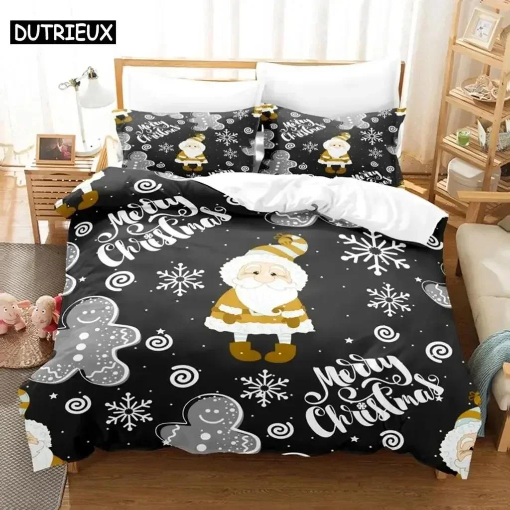 Luxury New 3D Print Christmas Duvet Cover Set King Size Single Double Bed Queen Full Blue Quilt Case Linen Twin Bedding Sets