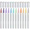 12 Colors Glitter Ink Highlighter Markers Single Angled Tip for Document