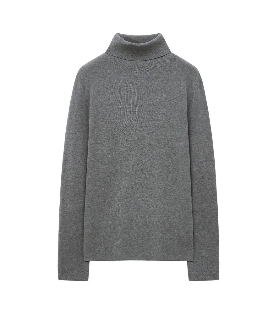 Siyajyu Sikn2155 Comfort Slim Turtleneck Knit_Melange Gray