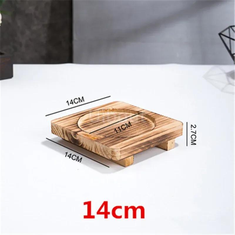 Heat Insulation Wooden Mat Iron Plate Bottom Board Bowl BBQ Square Wood Pad Stone Casserole Pot Pad Placemat for Dining Table