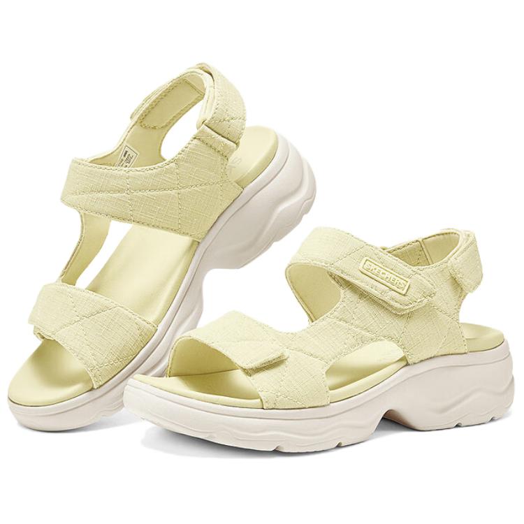 Skechers Sandały Codzienne Wygodne Sandały Plażowe Damskie Sandały Żółte 163542-YEL