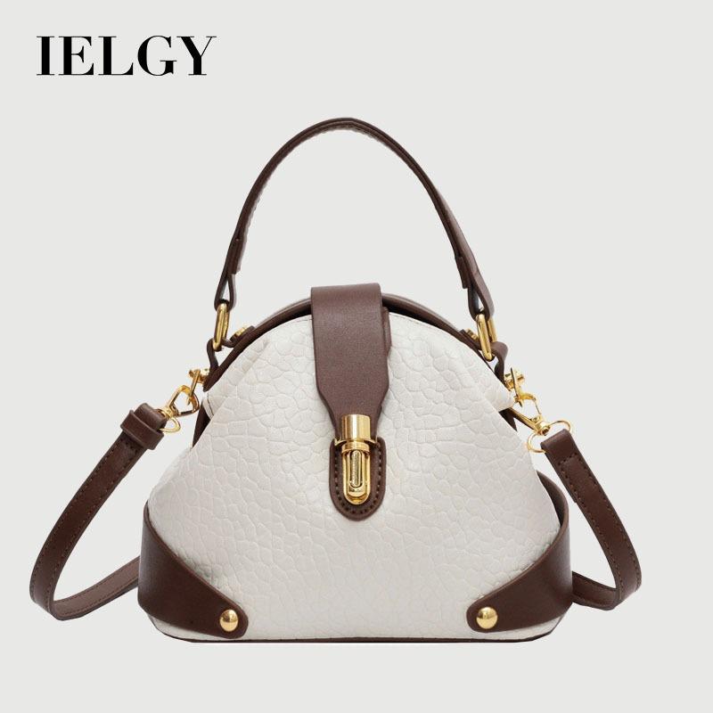 IELGY Fashionable All-Match One-Shoulder Crocodile Pattern Contrast Color Portable Buck