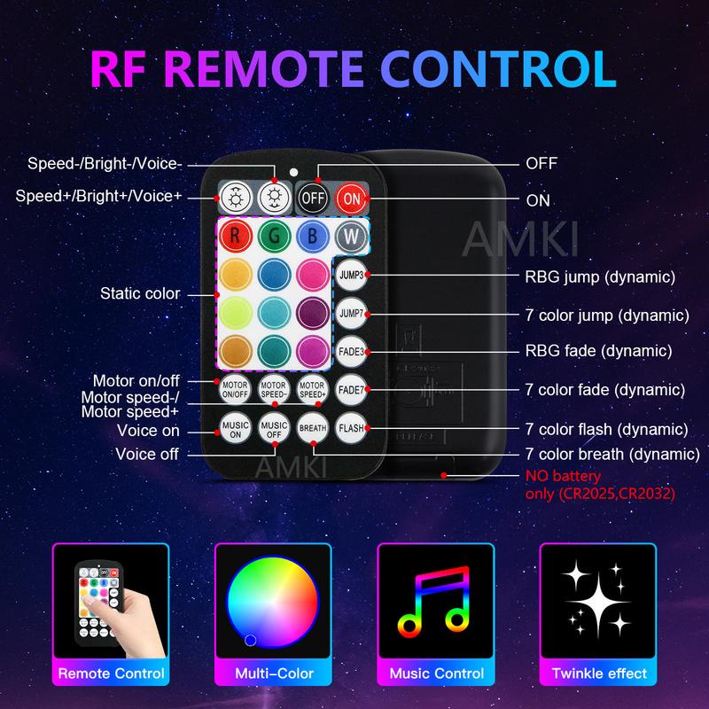 16W RGBW Twinkle Starry Sky Car Roof stars Fiber Optic Light  Music control Led Star Roof Car Interior Ambient Atmosphere Light