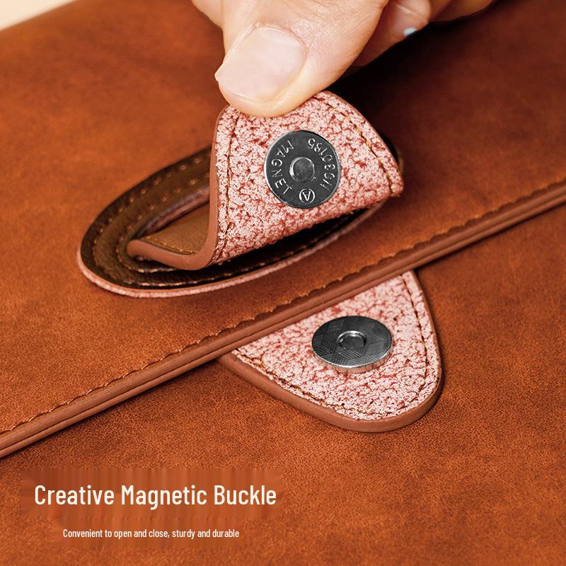 A4 Waterproof Leather Business Document Bag - Customizable Minimalist Briefcase with Logo Printing