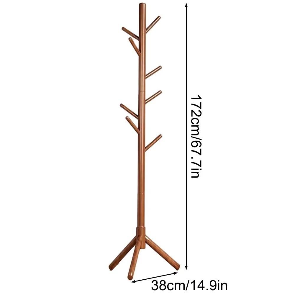 New 8 Hooks Coat Rack Space Saving Floor-standing Clothes Hanger Sturdy Hanging Pole Rack Room Organization