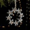 2pcs With Sequins Snowflake Hanging Ornaments Clear Christmas Tree Hanging Ornaments  Shopping Mall