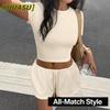 Women's Fashion Casual Short Sleeve O-Neck Pants Suits