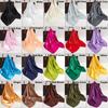 Solid Color Large Bandana Classic Satin Square Scarf Women Imitation Silk Neckerchief Windproof Shawl Head Wrap Hair Accessories