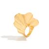 Design Sense Irregular Metal Fan Ring Personality Exaggerated Three-Dimensional Ginkgo Biloba Ring Joint Ring