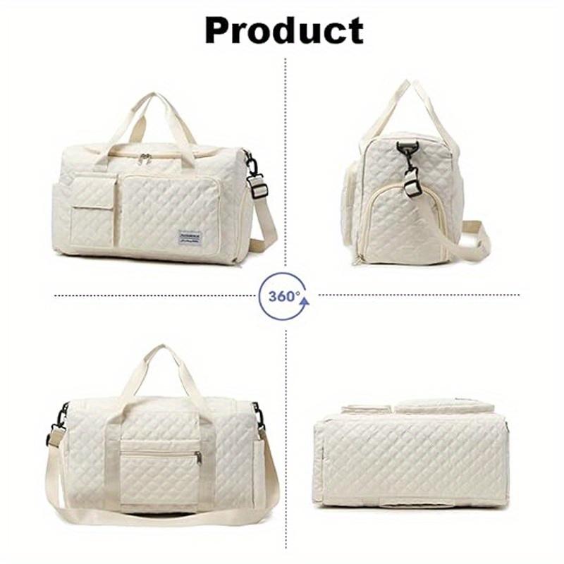 Women's Weekender Bag with Shoe Compartment & Expandable Toiletry Bag - Durable Oxford Fabric Travel Duffel, Spacious Overnight Tote for Gym, Hospital