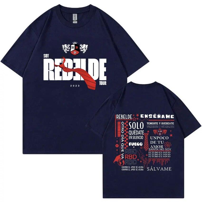Rebelde RBD Tour Concert Graphic T-Shirt Unisex's WoUnisex Hip Hop Aesthetic T-shirts Fashion 100% Cotton Oversized T Shirt Streetwear