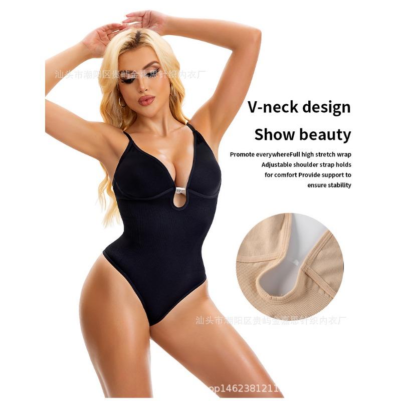 Body Intimo a Perizoma Modellante per Donne Taglie Forti, Scollo a V Profondo sulla Schiena, Controllo Pancia, Sollevamento Glutei
