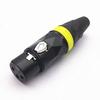 Black Lacquered XLR Microphone Plug: Gold-Plated Copper Pins, 3-Core Female Connector