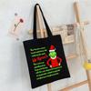 Christmas Printed Shoulder Bag Student Casual Handbag Large Capacity Canvas Bag