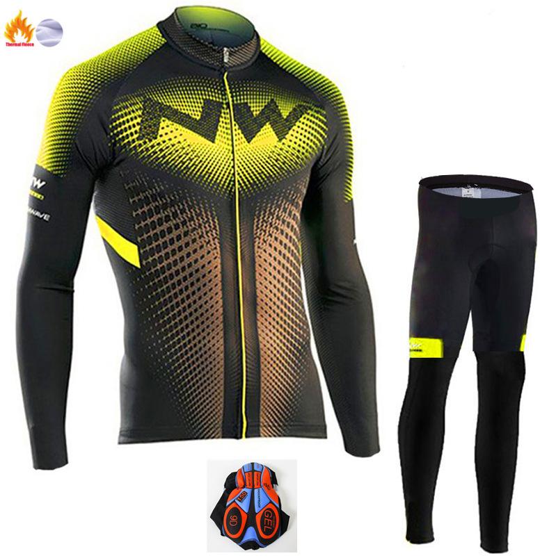 2026 Winter Warm Cycling Suit Set, Tour De France Edition Winter Cycling Suit Long Sleeve Fleece Thickened Warm Windproof Cycling Suit