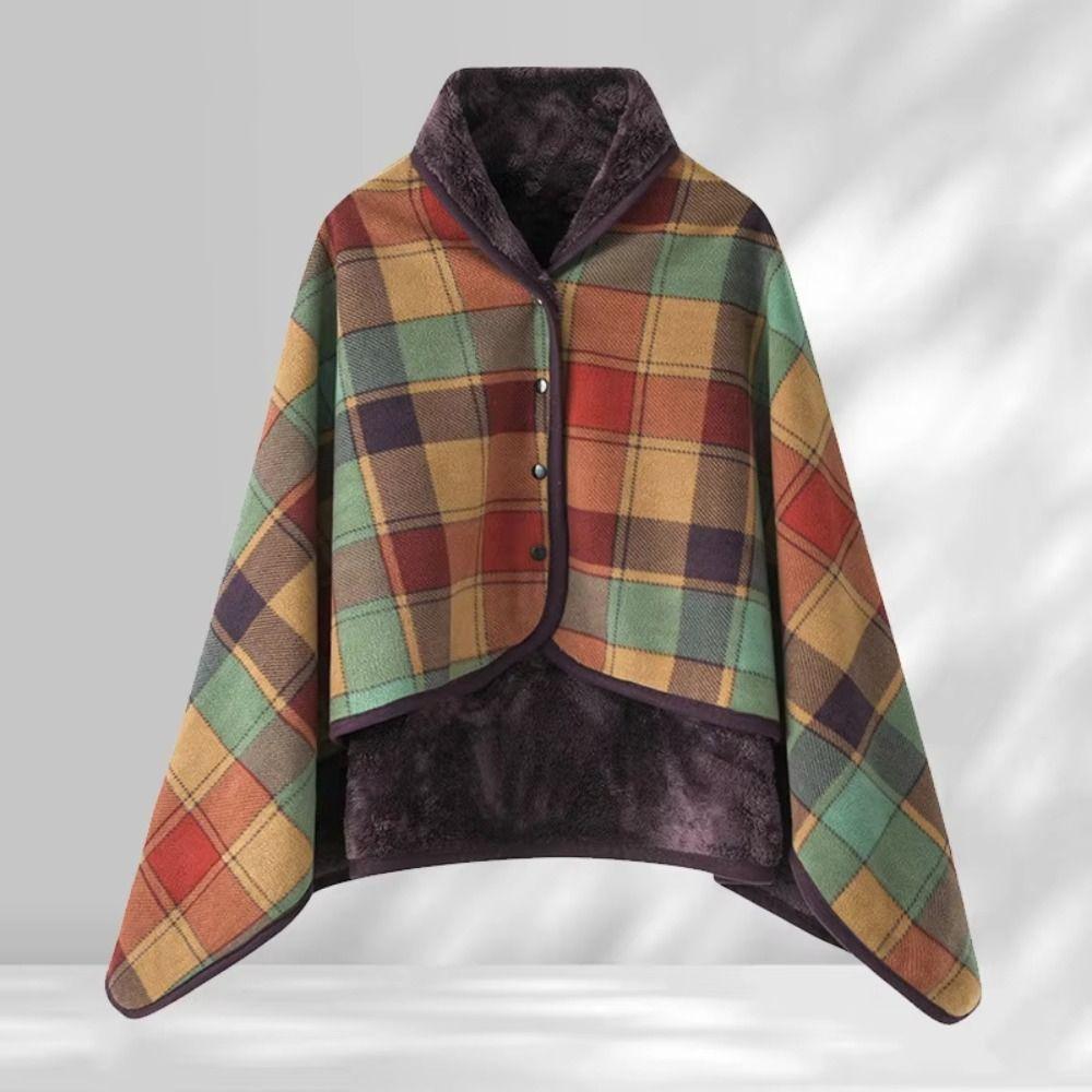 Thicken Wearable Blanket Plaid Thermal Blanket Multi-function Casual Office Blanket  Winter