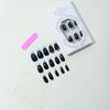 Black French Manicure Full Diamond Wearable Nail Stickers - 24-Piece Set