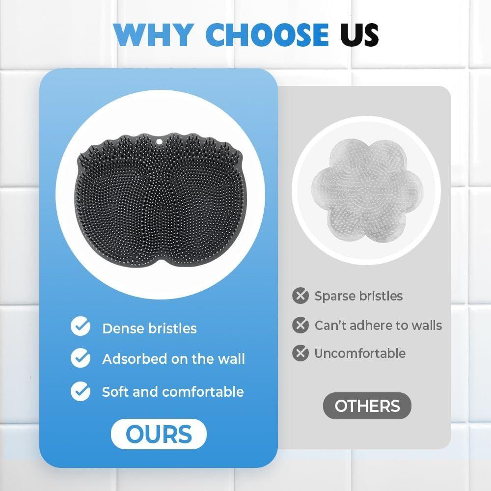 Exfoliation Silicone Foot Cleaning Massage Mat Non Slip Foot Scrubber Pad for Daily Bath Use