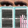 D Curl Cluster Lashes Book: 20D/30D/60D/80D Large Capacity False Eyelashes