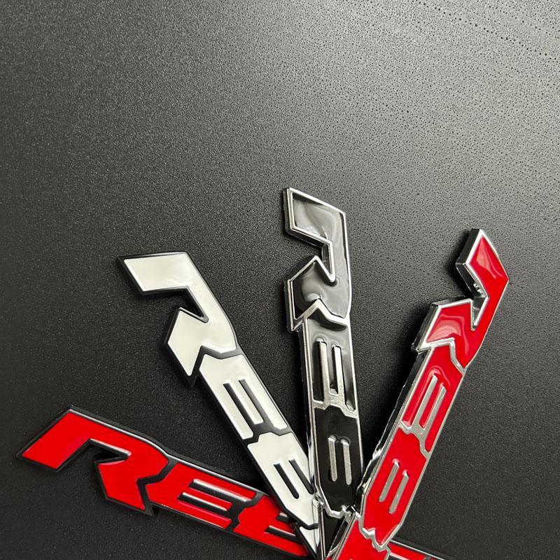 1Pc 3D Metal Car Styling Body Side Rear Trunk Sticker REBEL Badge Emblem For 1500 2500 Personalized replacement Accessories