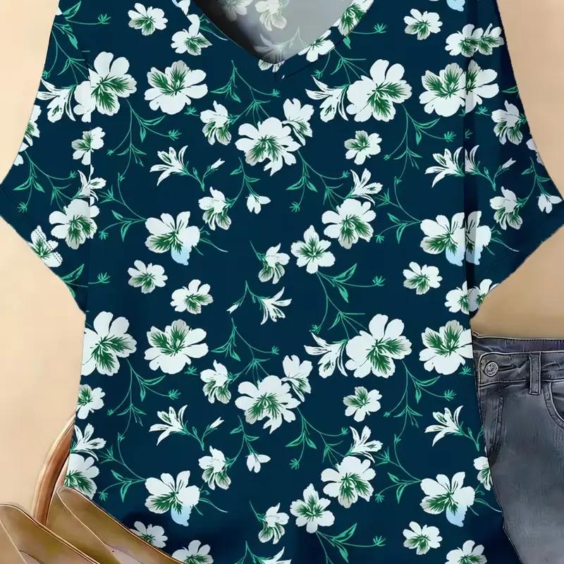 3D printed V-neck T-shirt for women S
