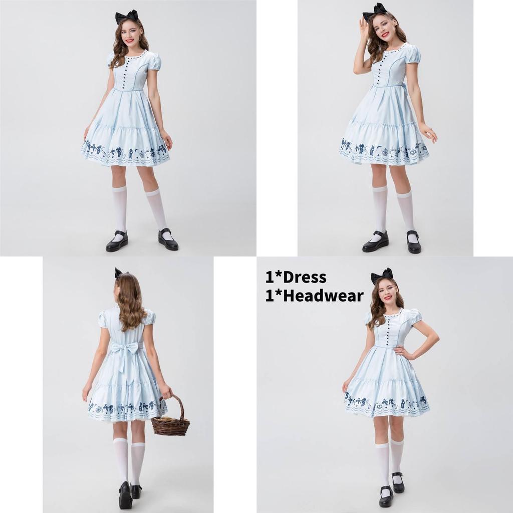 Alice im Wunderland Dienstmädchenkostüm Polyester Cosplay Kleid für Bühnenauftritt