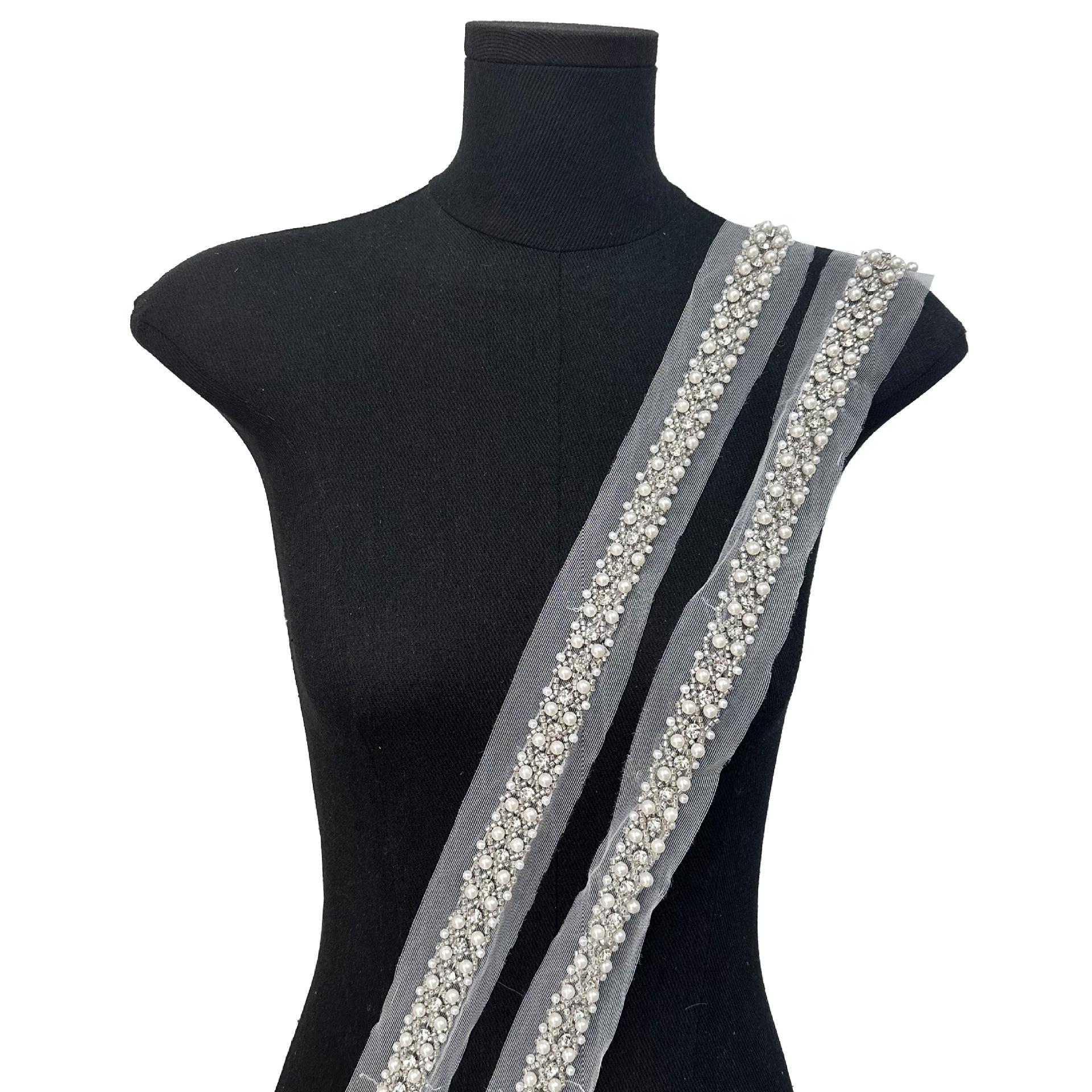 

Сетчатая Тканая Маленькая Ароматный Ветер Жемчуг Пайетки Штрих-код Тесьма Края Одежды Манжеты Декоративное Кружево Аксессуары T1117 white one size