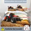 Farm Tractor Pattern 3D Printed Quilt Cover Set For Boys Men Rustic Style Bedding Cover Pillowcase Soft Comfortable Duvet Cover