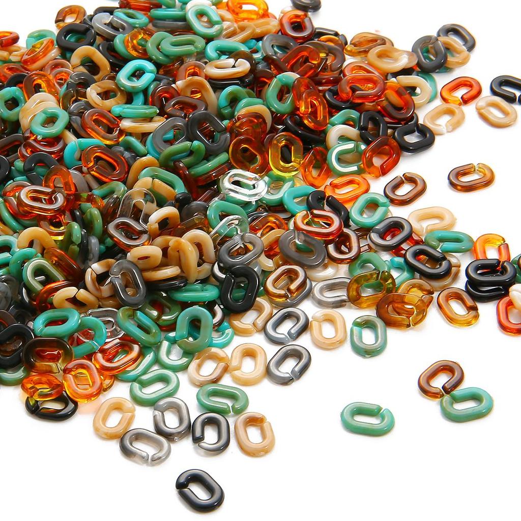 100 szt. 9x6mm Akrylowe Płaskie O Kształcie Otwarte Ogniwa Łączące Koraliki Łańcuszka do Tworzenia Biżuterii DIY