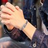 Men Bracelet Lion Decor Hip Hop Style Bracelet Round Smooth