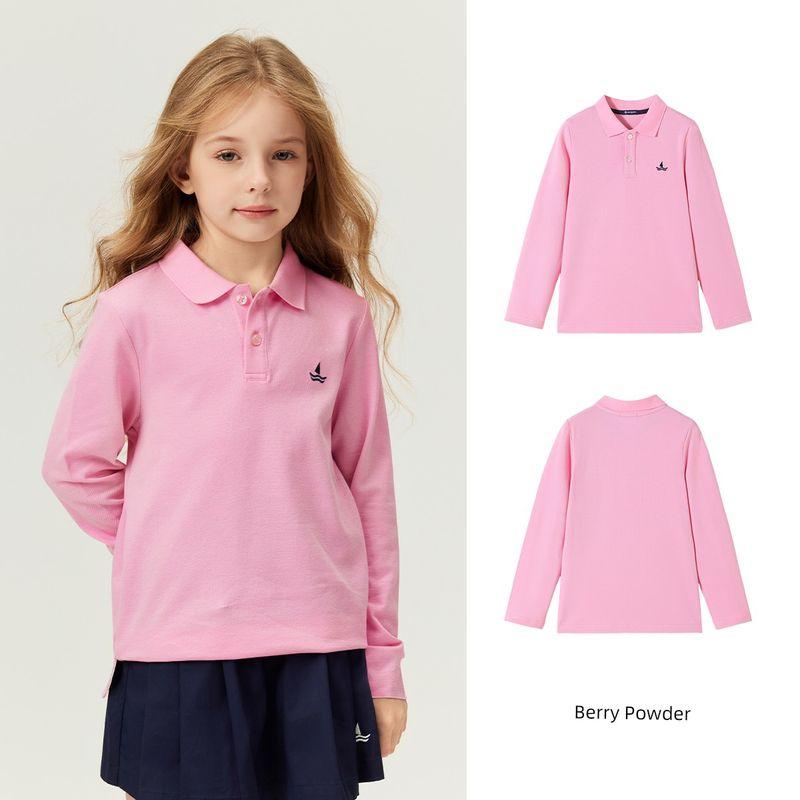 Navigare Italian Small Sailboat Kidsren's Polo Shirt 2026 Spring New Style Long-Sleeved High-Elastic Top for Boys and Girls