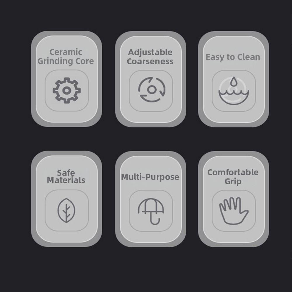 Acacia Wood Pepper Spice Mill Portable Handheld Salt Grinder  Kitchen Accessories