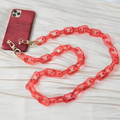 Yeni Telefon Aksesuarı Ayrılabilir Parçalar Zinciri Mat Beyaz Crossbody Reçine Lüks Kayış Telefon Kılıfı Zincirler Şeker Neon Akrilik Omuz Zinciri
