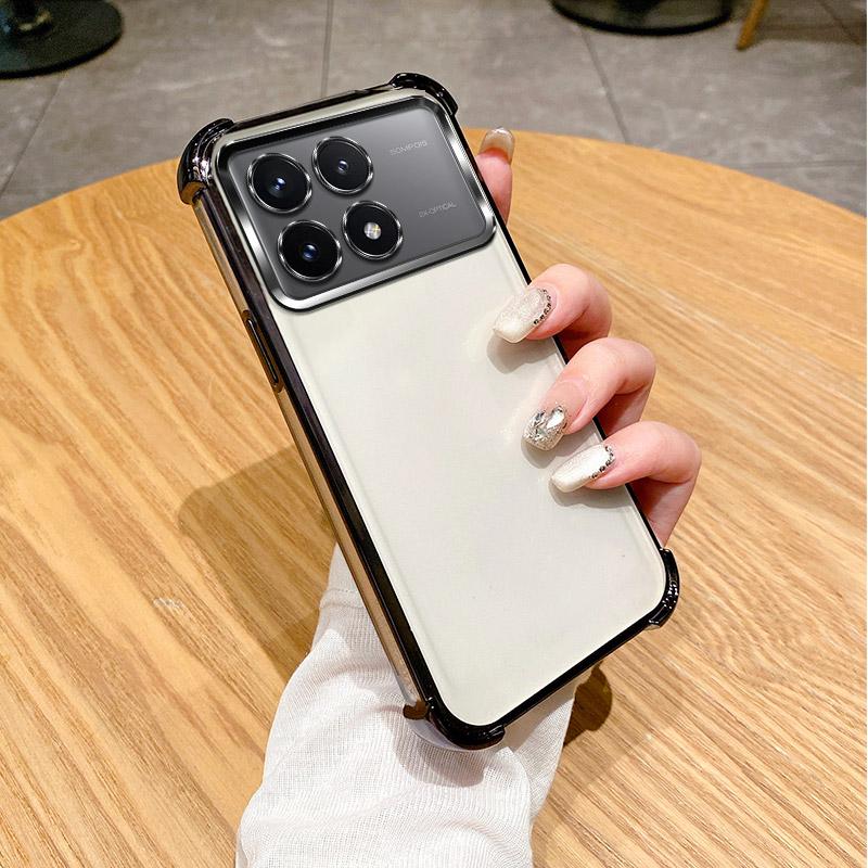 

For Poco X6 Pro Case Poco F6 Pro Phone Case Poco X6 Cover Poco F6 Corners Thickening Shookproof Plating Silicone back cover Poco F6