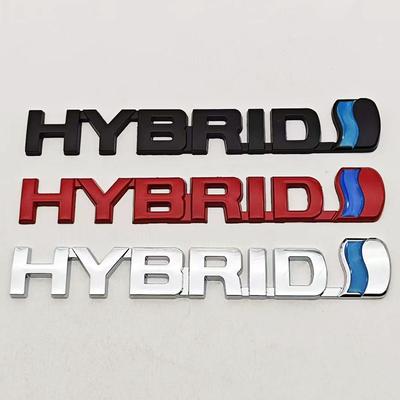 3D Metal Chrome HYBRID Logo Side Fender Rear Trunk Emblem Badge Car Sticker Decals For Prius Camry Crown Auris Rav4s TRD