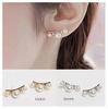 Korean Butterfly & Bowknot Cat's Eye Earrings with Pearl Studs
