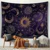 2D Purple Sun Moon Tapestry Vintage Celestial Wall Hanging Decor
